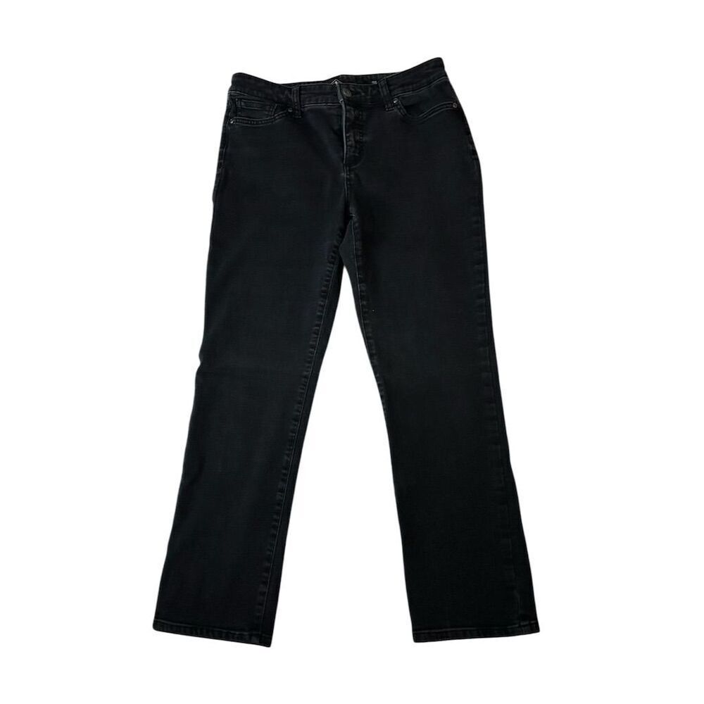 St. John's Bay Women's Size 10 Black Straight Leg Denim Jeans